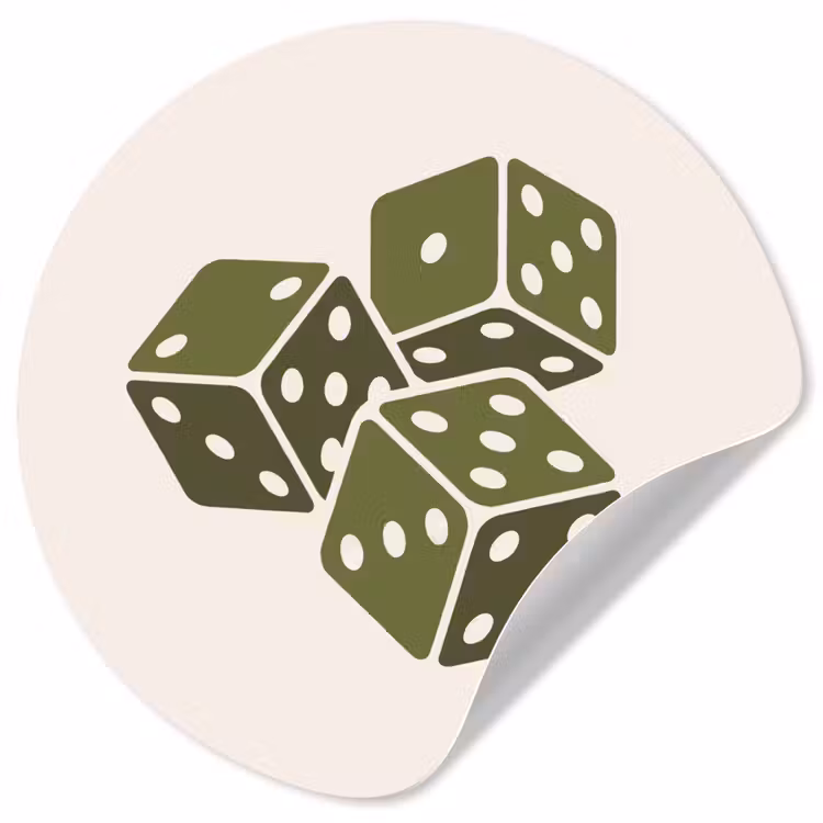 Dobbelsteen - Spel - Groen - Abstract Wandcirkel behangsticker klein -3d