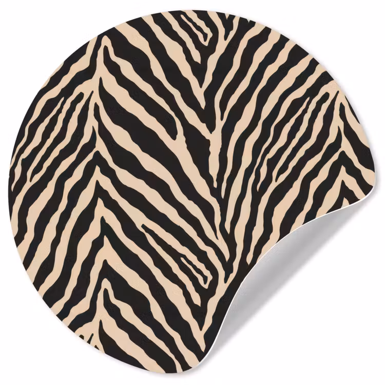 Zebra - Klassiek - Zwart Wandcirkel behangsticker klein 186 -3d