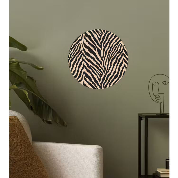 Zebra - Klassiek - Zwart Wandcirkel behangsticker klein 186 -sfeer2