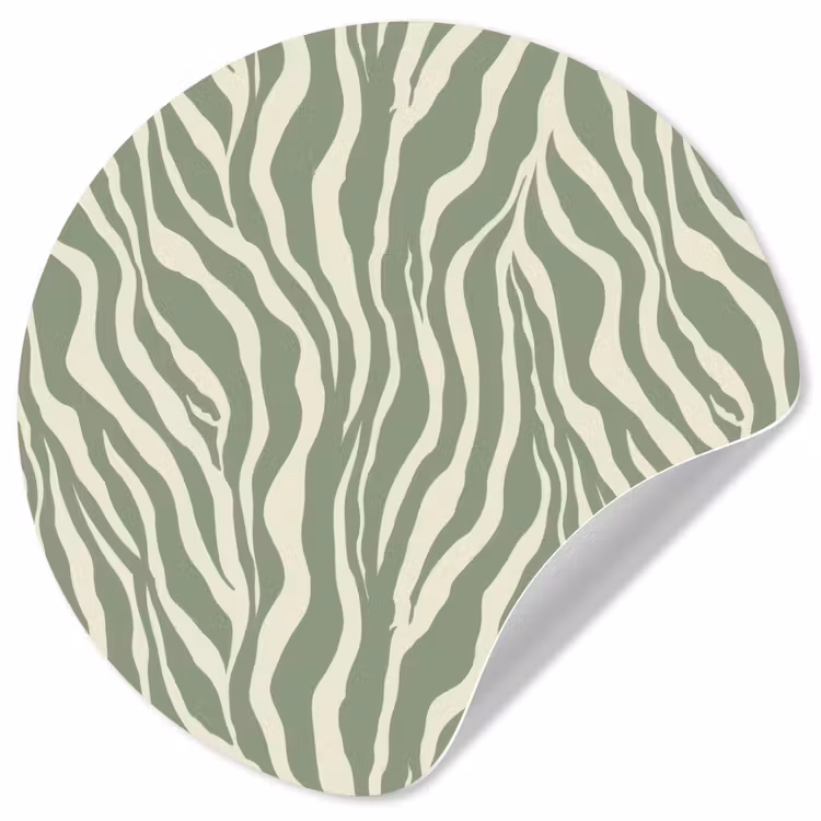 Zebra - Motief - Groen Wandcirkel behangsticker klein 186 -3d