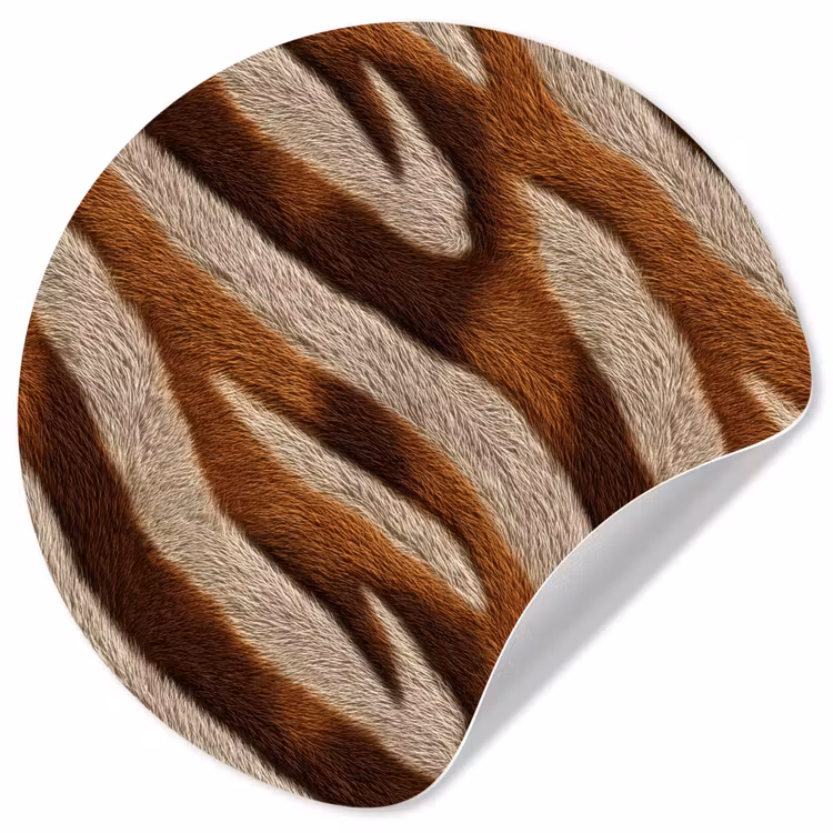 Zebra - Bruin - Patroon Wandcirkel behangsticker klein 186 -3d
