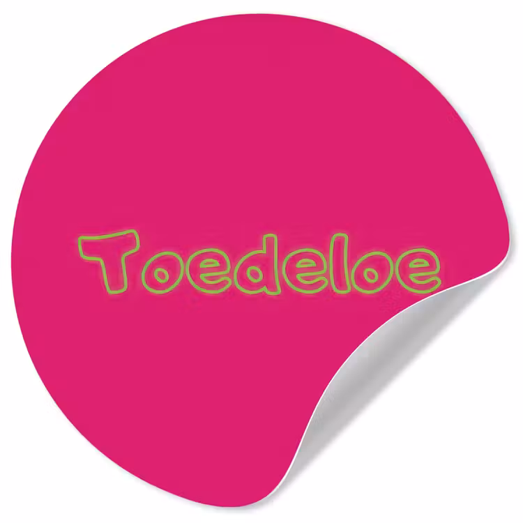 Toedeloe - Groen - Roze Wandcirkel behangsticker klein -3d