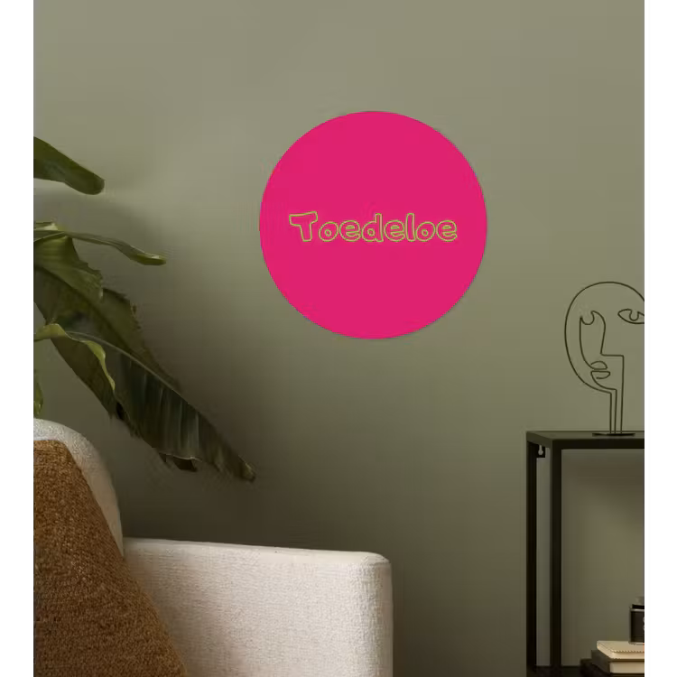Toedeloe - Groen - Roze Wandcirkel behangsticker klein -sfeer2