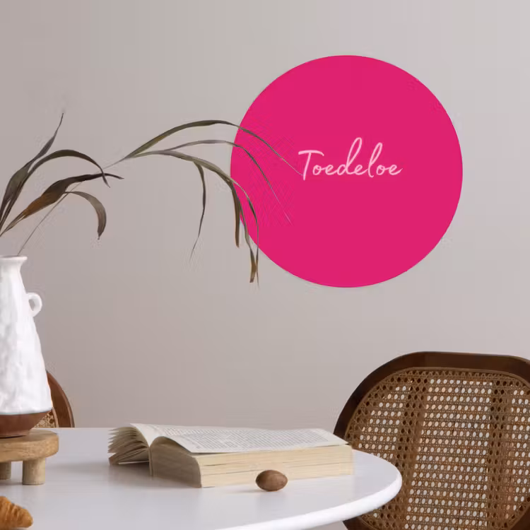Toedeloe - Roze Wandcirkel behangsticker klein -sfeer3