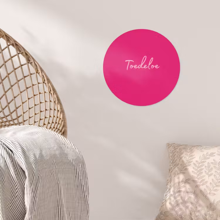 Toedeloe - Roze Wandcirkel behangsticker klein -sfeer4