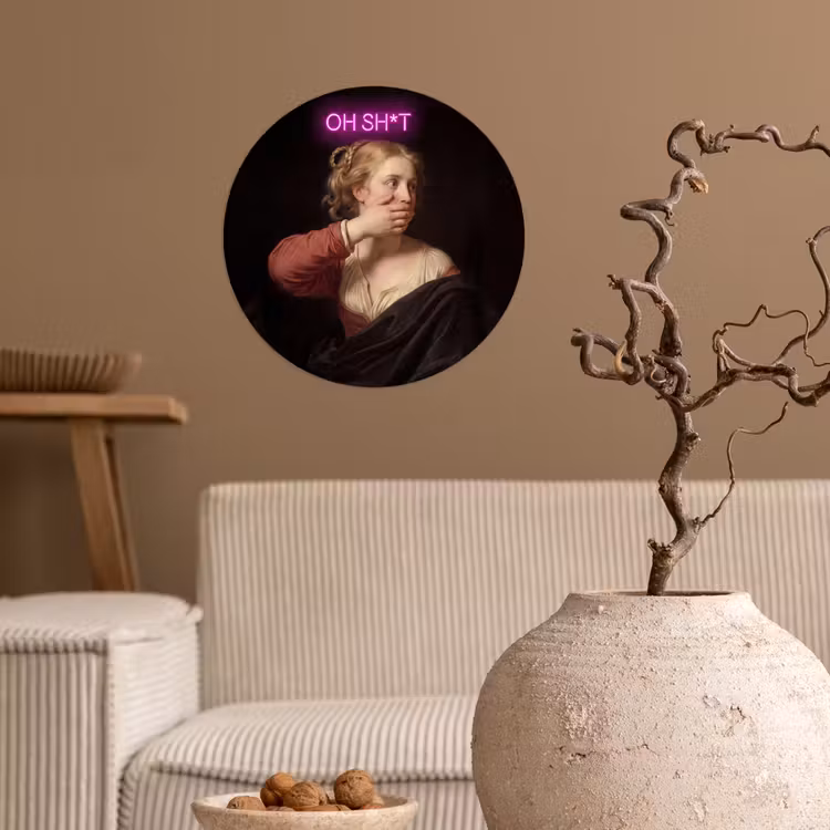 Quote - Neon - vrouw Wandcirkel behangsticker klein -sfeer1