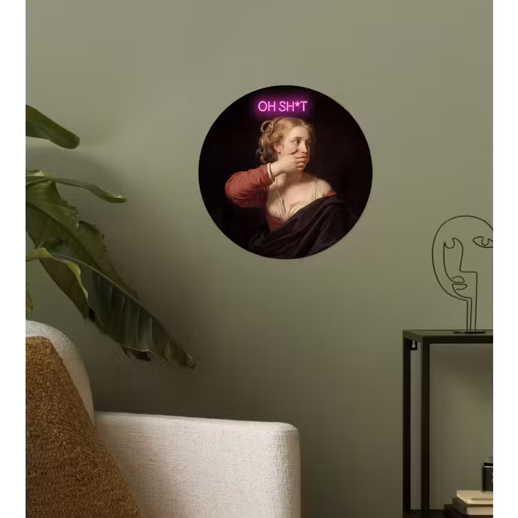 Quote - Neon - vrouw Wandcirkel behangsticker klein -sfeer2