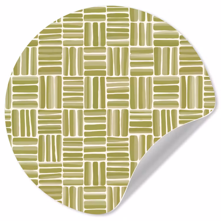 Vlecht - Patroon - Groen Wandcirkel behangsticker klein 186 -3d