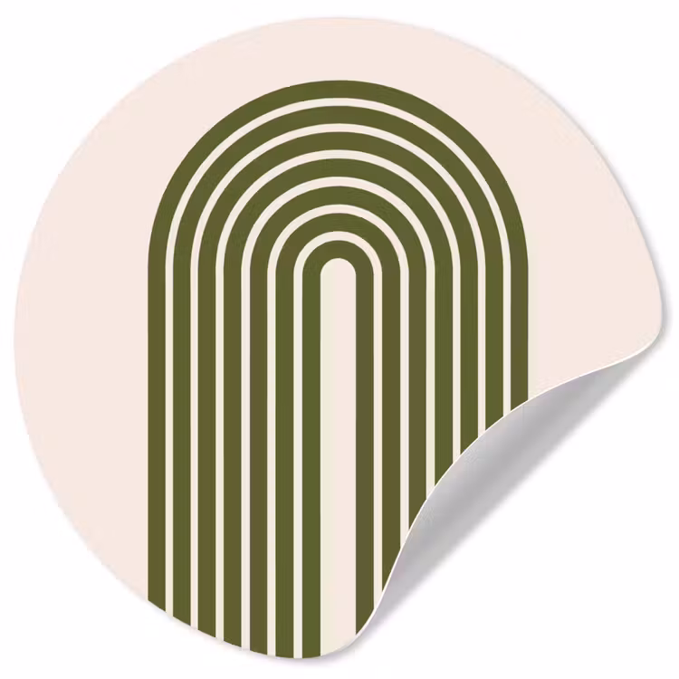 Abstract - Bogen - Modern - Groen - Kunst Wandcirkel behangsticker klein -3d
