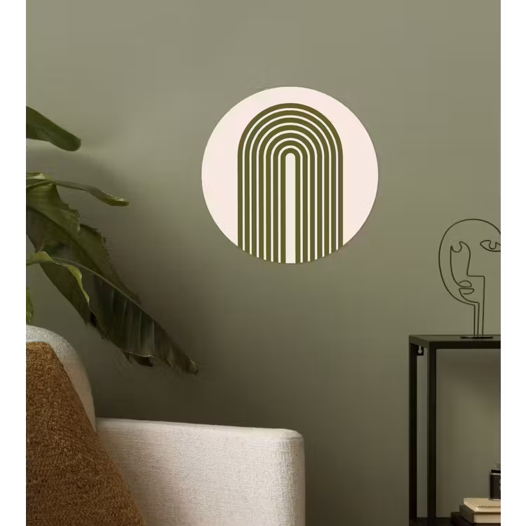 Abstract - Bogen - Modern - Groen - Kunst Wandcirkel behangsticker klein -sfeer2