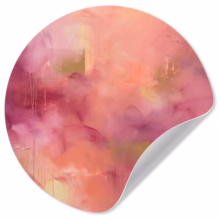 Abstract - Kleuren - Modern - Roze - Paars Wandcirkel behangsticker klein -3d