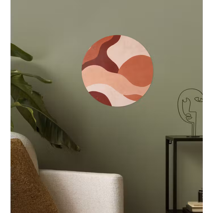 Abstract - Vormen - Organisch - Aardetinten - Modern Wandcirkel behangsticker klein -sfeer2