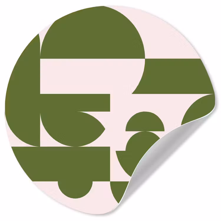 Abstract - Geometrie - Modern - Groen - Wit Wandcirkel behangsticker klein -3d