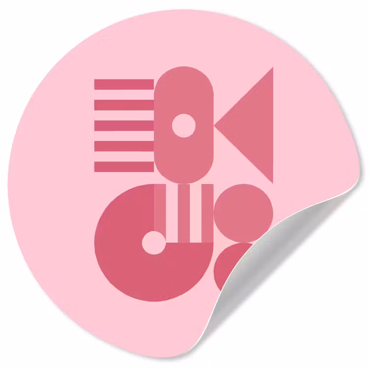 Abstract - Geometrisch - Vormen - Roze Wandcirkel behangsticker klein -3d