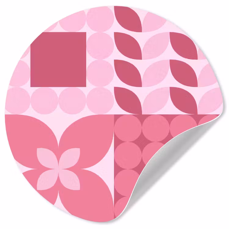 Abstract - Geometrisch - Patroon - Modern - Roze Wandcirkel behangsticker klein -3d