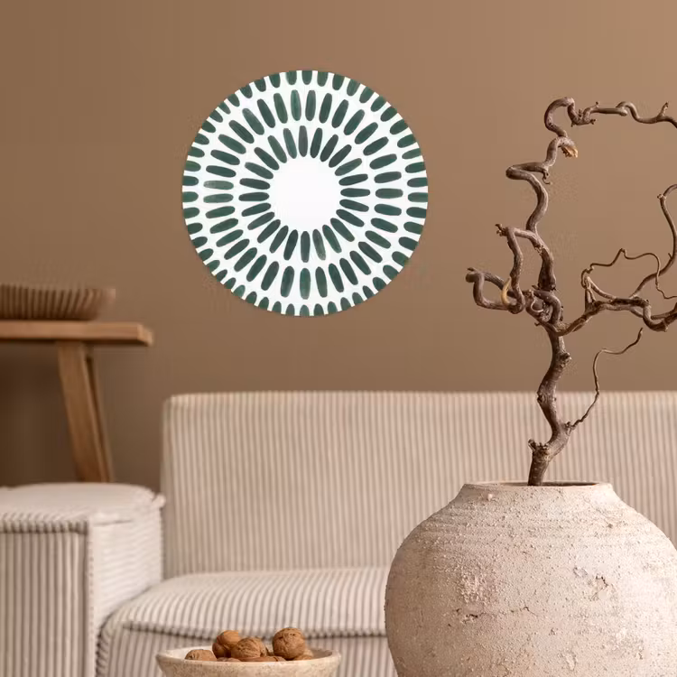 Abstract - Cirkel - Patroon - Modern - Groen Wandcirkel behangsticker klein -sfeer1