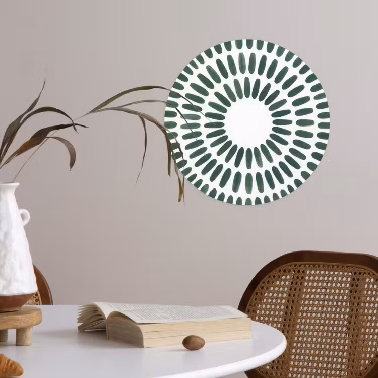Abstract - Cirkel - Patroon - Modern - Groen Wandcirkel behangsticker klein -sfeer3