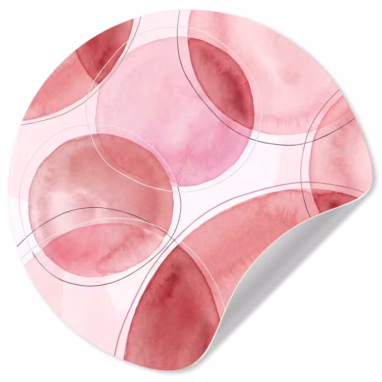 Abstract - Cirkels - Modern - Roze - Kunst Wandcirkel behangsticker klein -3d
