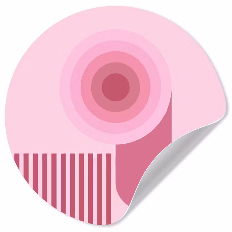 Abstract - Cirkels - Strepen - Modern - Roze Wandcirkel behangsticker klein -3d