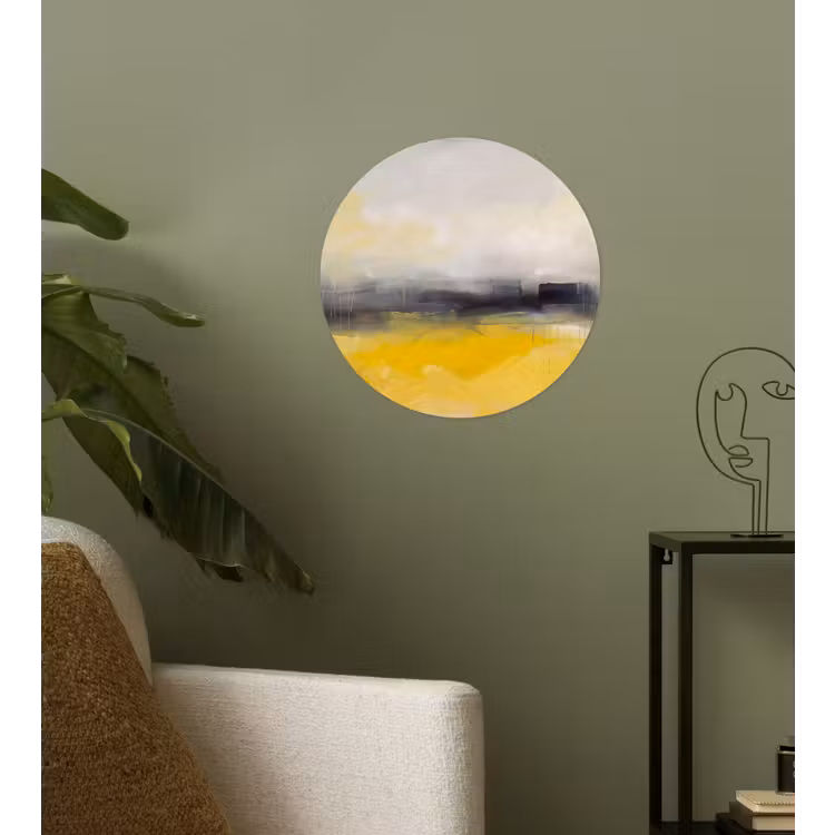 Abstract - Landschap - Modern - Geel Wandcirkel behangsticker klein -sfeer2