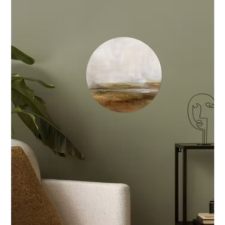 Abstract - Landschap - Natuur - Beige - Bruin Wandcirkel behangsticker klein -sfeer2