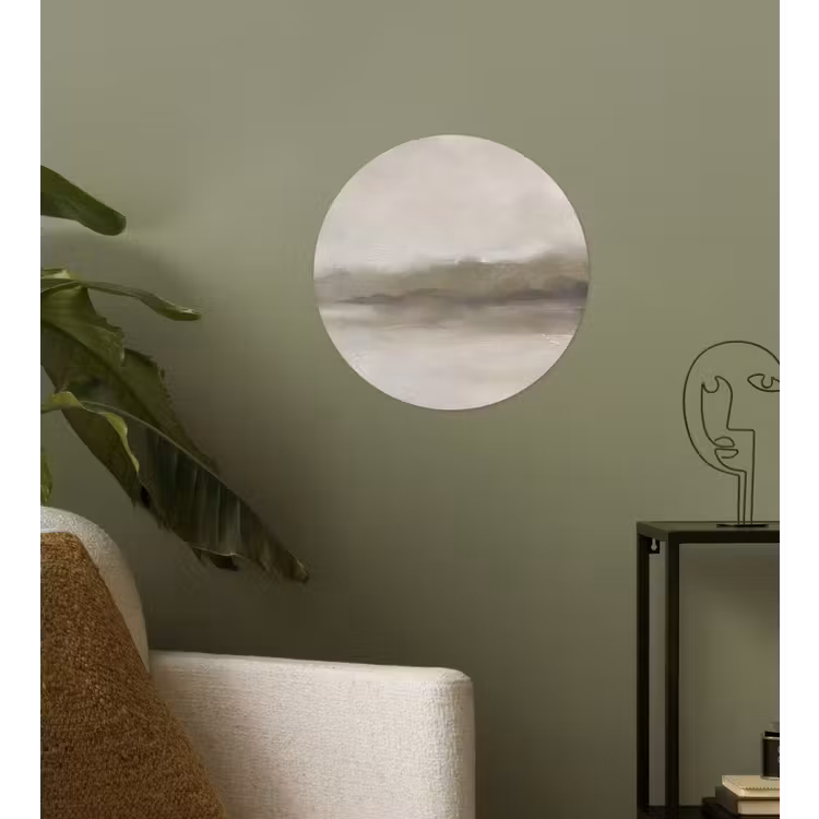 Abstract - Landschap - Nevel - Modern - Grijs Wandcirkel behangsticker klein -sfeer2