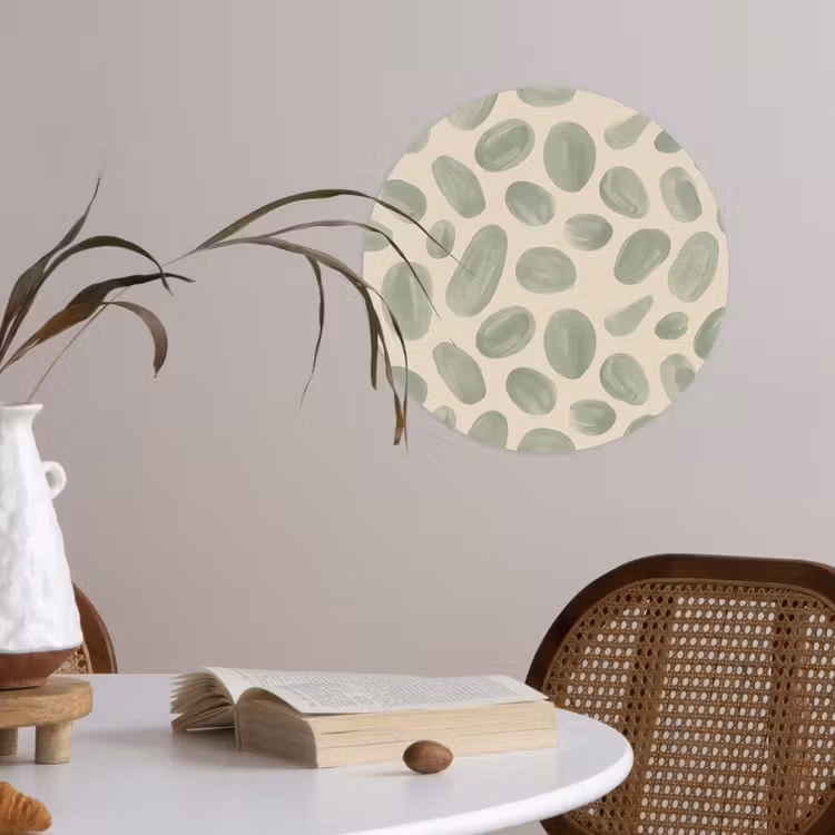 Abstract - Patroon - Organisch - Groen - Modern Wandcirkel behangsticker klein -sfeer3