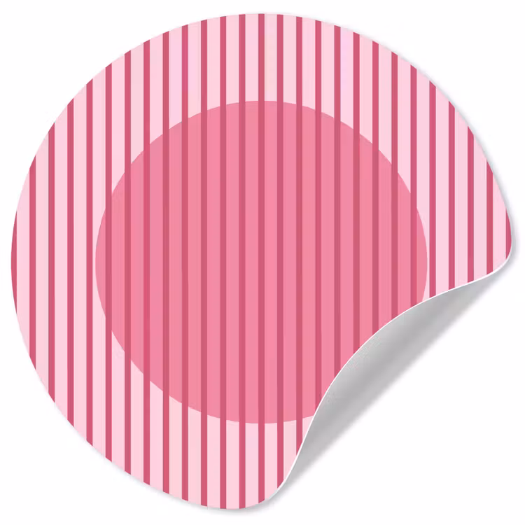 Abstract - Strepen - Ovaal - Roze - Modern Wandcirkel behangsticker klein -3d