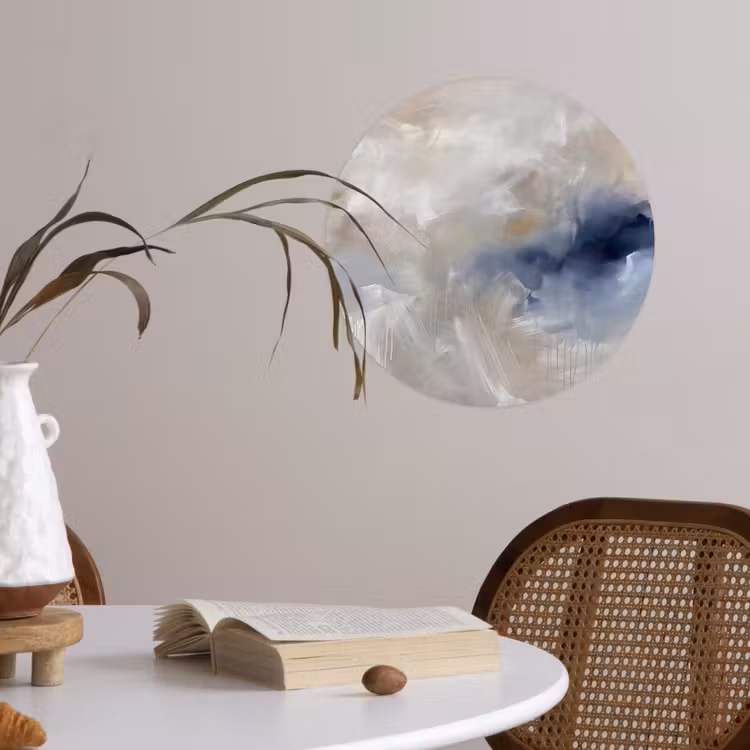 Abstract - Wolken - Sfeer - Modern - Beige Wandcirkel behangsticker klein -sfeer3
