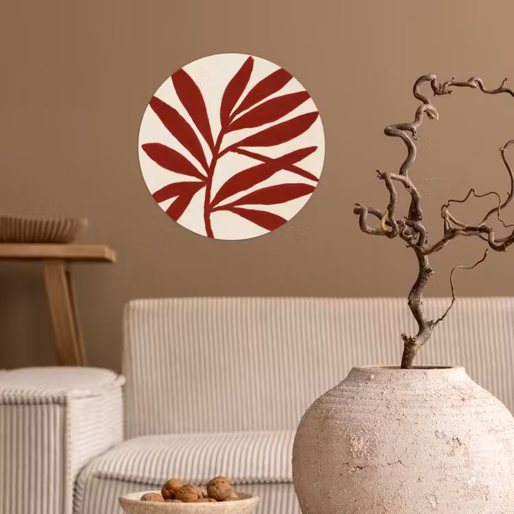 Tak - Bladeren - Rood Wandcirkel behangsticker klein -sfeer1