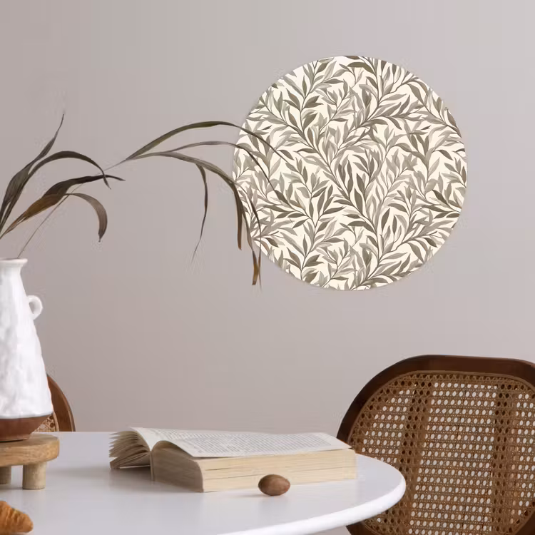 Takken - Botanisch - Taupe Wandcirkel behangsticker klein 186 -sfeer3