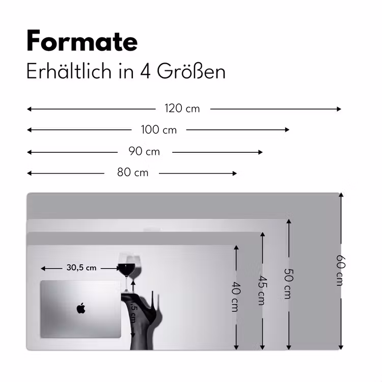 Hak - Wijn - Minimalistisch - Zwart Muismat XXL klein -ysfeer5_duits