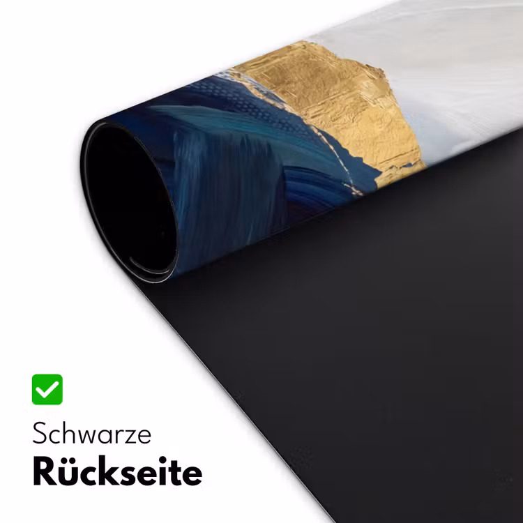 Abstract - Acryl - Blauw - Goud - Elegant Muismat XXL klein -ysfeer2_duits