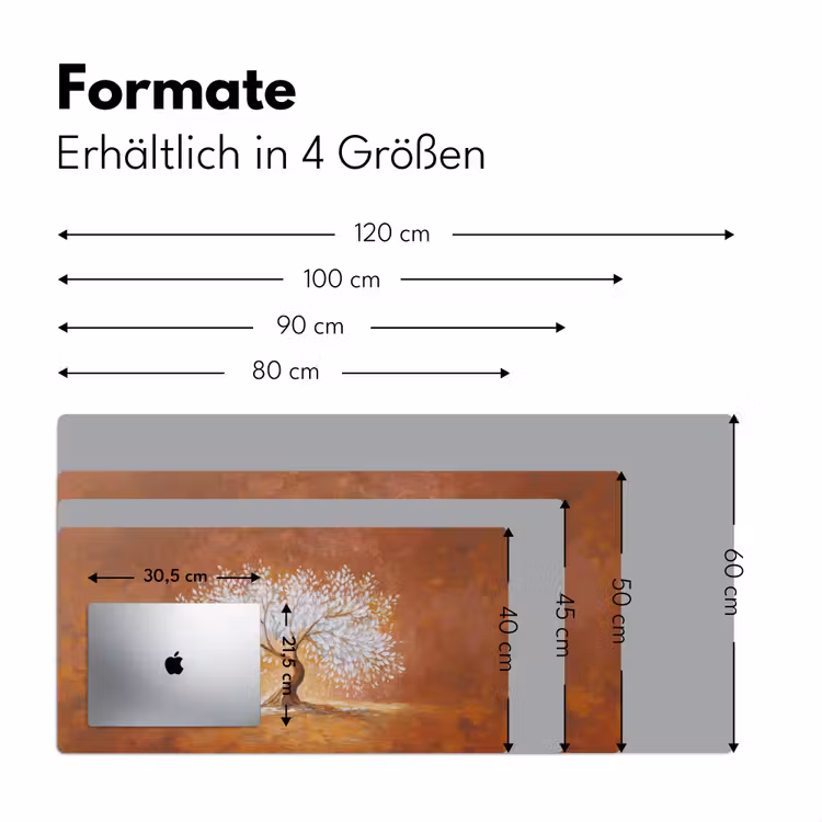 Abstract - Boom - Wit - Bladeren Muismat XXL klein -ysfeer5_duits