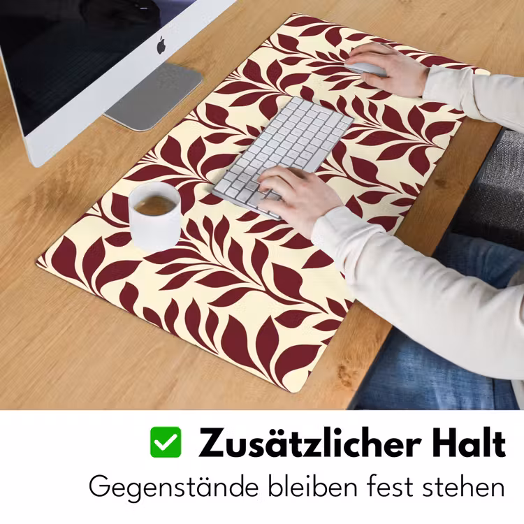 Abstract - Bladeren - Burgundy Muismat XXL klein 681 -ysfeer3_duits
