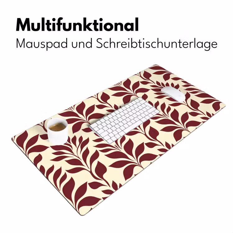 Abstract - Bladeren - Burgundy Muismat XXL klein 681 -ysfeer4_duits