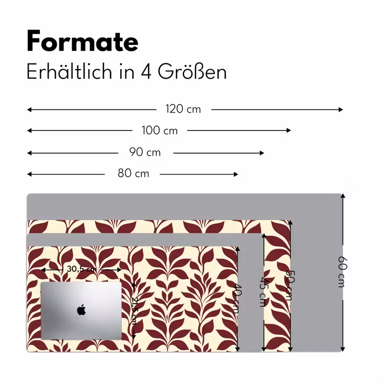 Abstract - Bladeren - Burgundy Muismat XXL klein 681 -ysfeer5_duits
