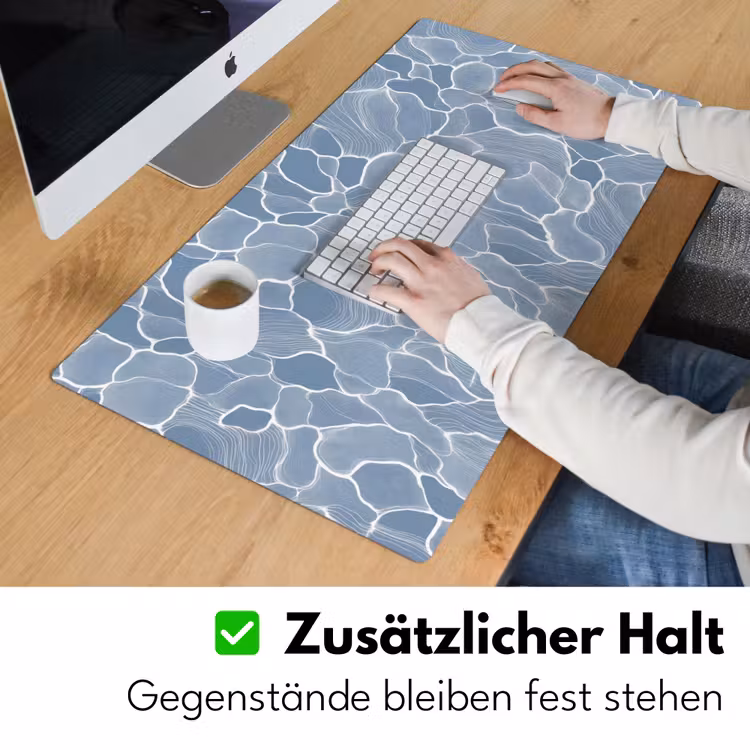 Abstract - Blauw - Bladeren Muismat XXL klein -ysfeer3_duits