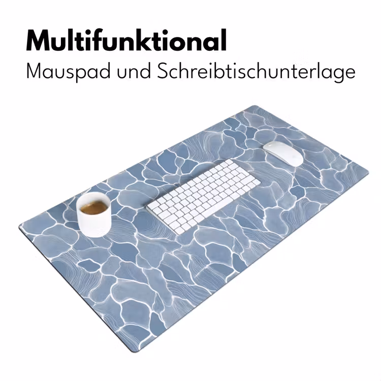Abstract - Blauw - Bladeren Muismat XXL klein -ysfeer4_duits