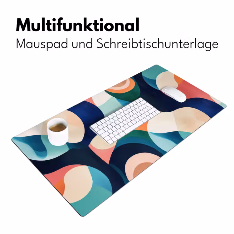 Abstract - Blauw - Roze Muismat XXL klein -ysfeer4_duits