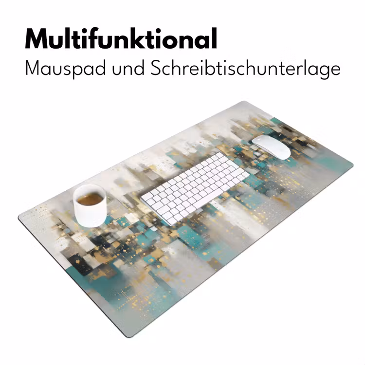 Abstract - Blokken - Goud - Skyline Muismat XXL klein -ysfeer4_duits