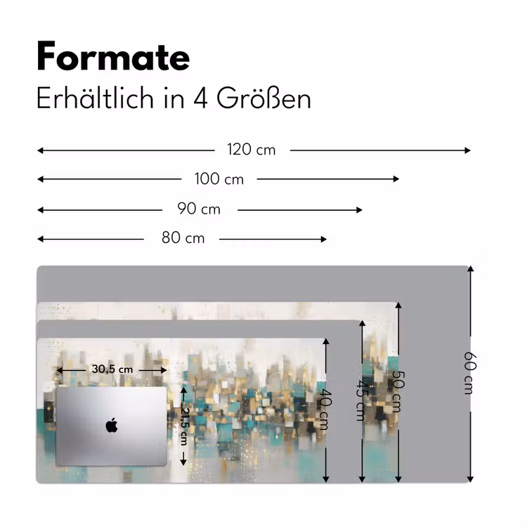 Abstract - Blokken - Goud - Skyline Muismat XXL klein -ysfeer5_duits