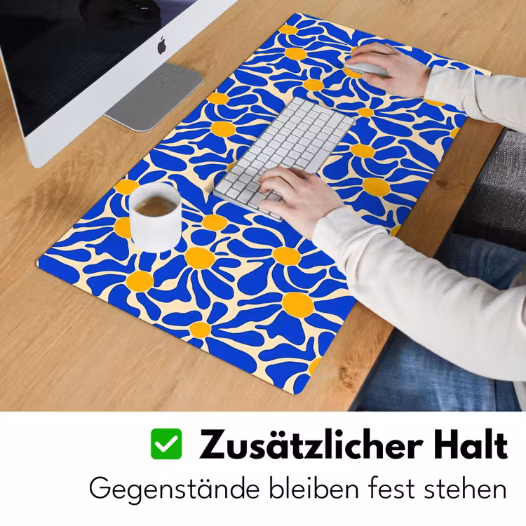 Abstract - Bloem - Blauw Muismat XXL klein 681 -ysfeer3_duits