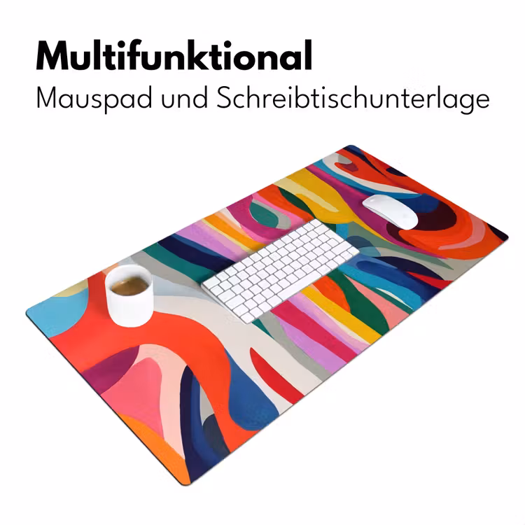 Abstract - Kleurrijk - Golven - Lijnen Muismat XXL klein -ysfeer4_duits