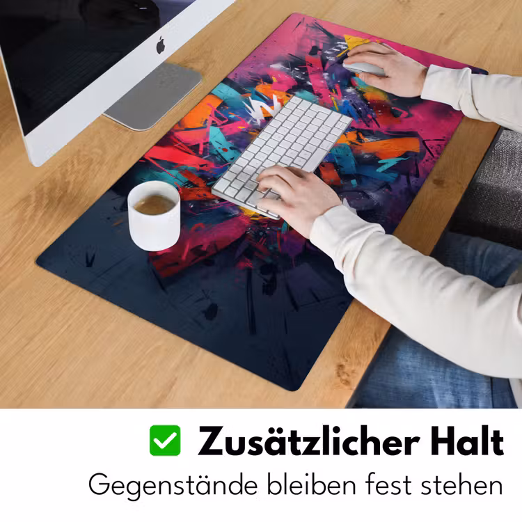 Abstract - Explosie - Neonkleuren Muismat XXL klein -ysfeer3_duits