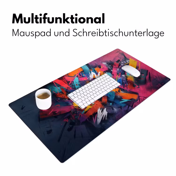 Abstract - Explosie - Neonkleuren Muismat XXL klein -ysfeer4_duits