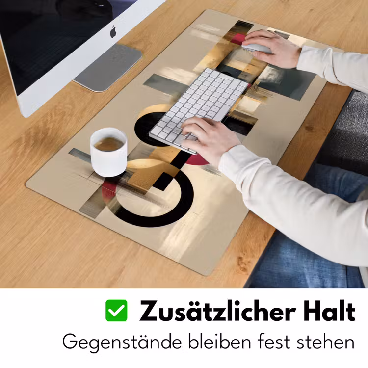 Abstract - Vormen - Beige - Texturen Muismat XXL klein -ysfeer3_duits