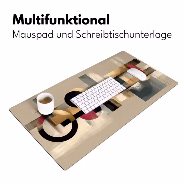 Abstract - Vormen - Beige - Texturen Muismat XXL klein -ysfeer4_duits