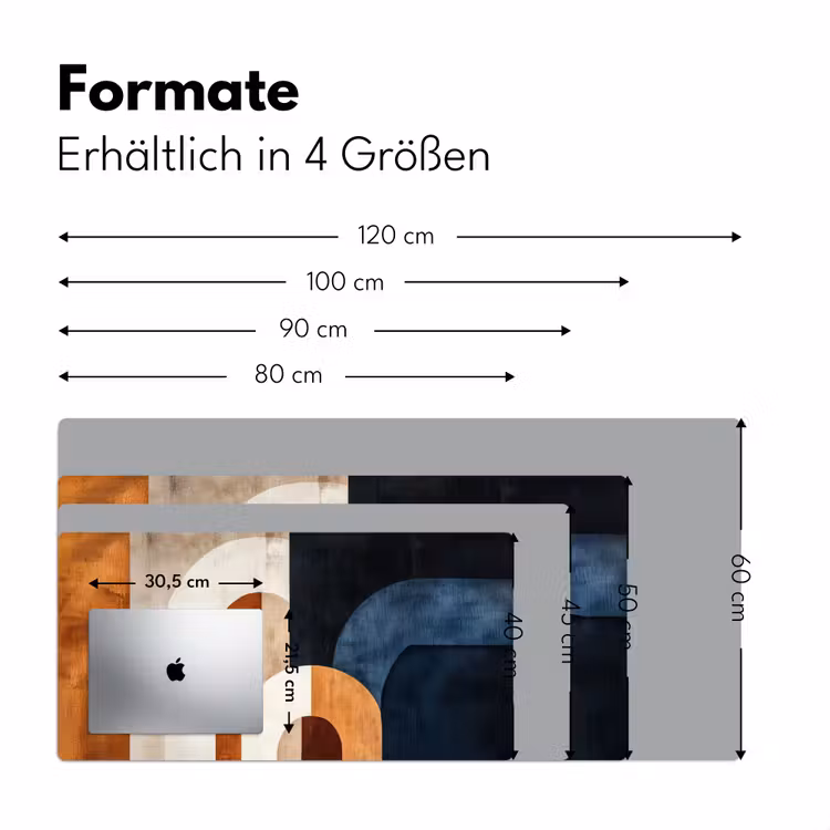 Abstract - Vormen - Donkerblauw Muismat XXL klein -ysfeer5_duits