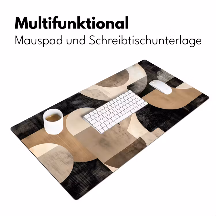 Abstract - Vormen - Modern - Beige Muismat XXL klein -ysfeer4_duits